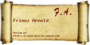 Friesz Arnold névjegykártya