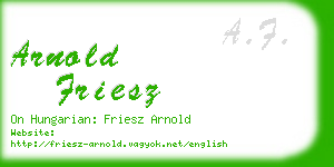 arnold friesz business card